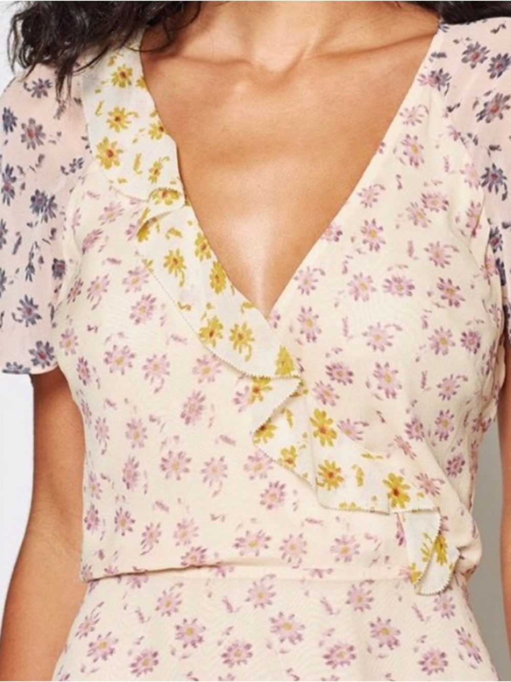 Joie Orita Silk Ruffled Floral Tiered Dress Women’s Sz 4 - Picture 3 of 8